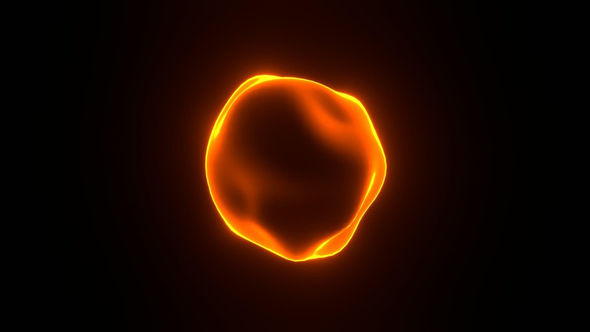 A glowing orange ring of light on black