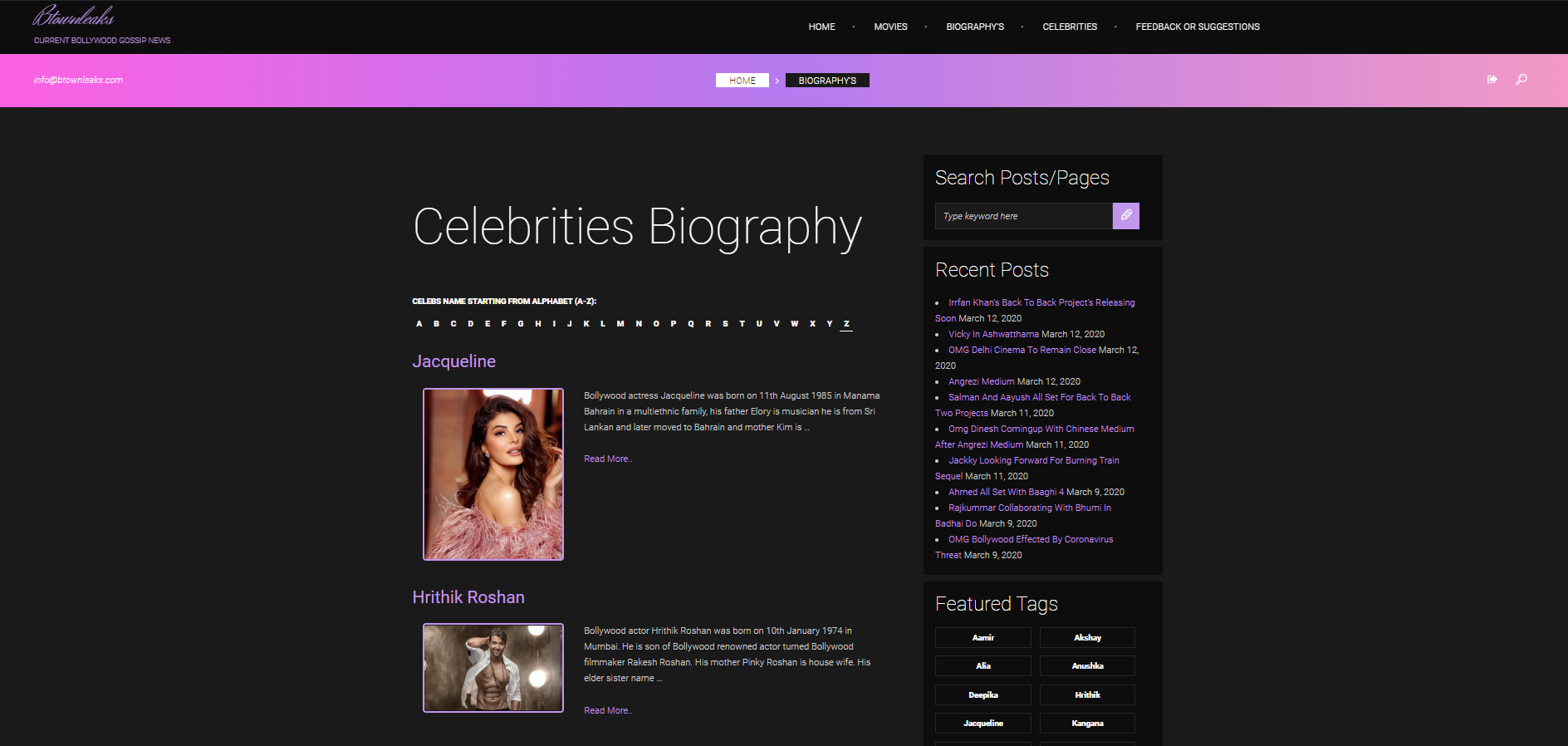 biographys Page